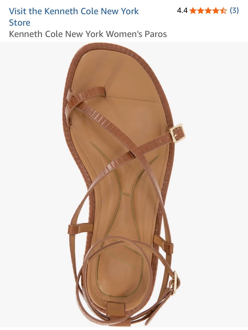 Kenneth Cole New York Tan Strappy Toe-Ring Sandals